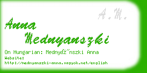 anna mednyanszki business card